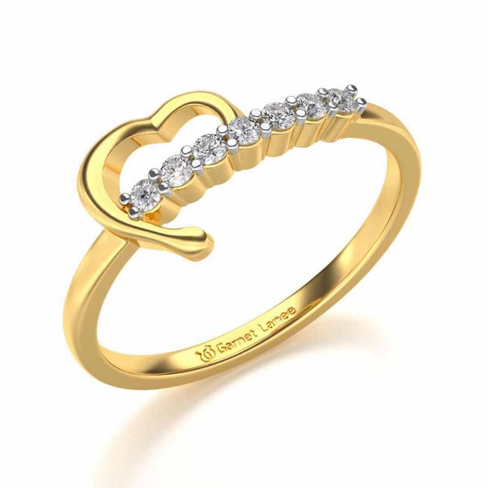 Heart-wise Silver Ring - Yellow Gold - Image 1