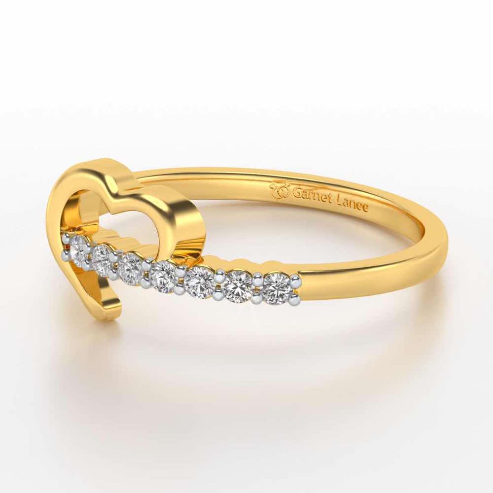 Heart-wise Silver Ring - Yellow Gold - Image 2