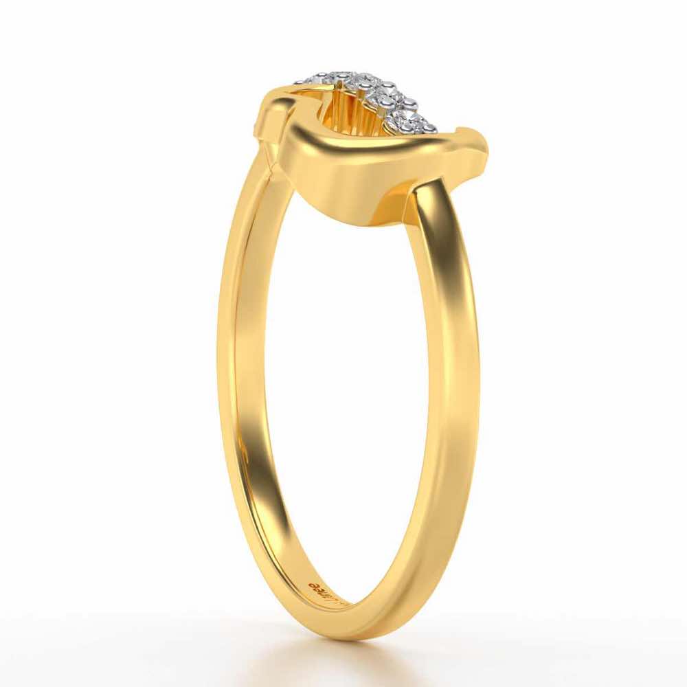 Heart-wise Silver Ring - Yellow Gold - Image 3