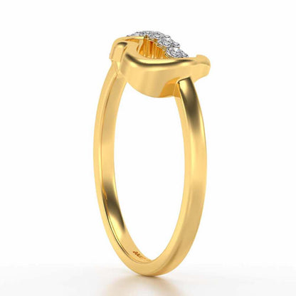 Heart-wise Silver Ring - Yellow Gold - Image 3