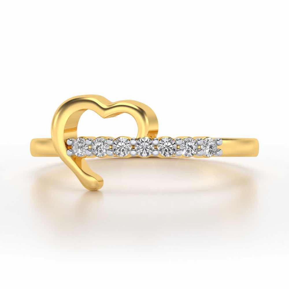 Heart-wise Silver Ring - Yellow Gold - Image 4