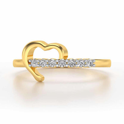 Heart-wise Silver Ring - Yellow Gold - Image 4