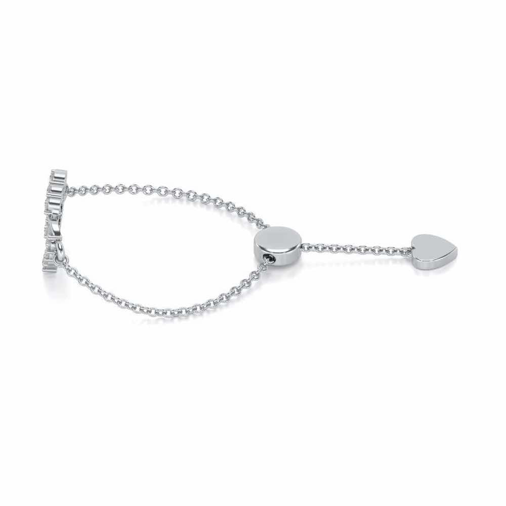 HeartBond Adjustable Silver Ring - White Gold - Image 2