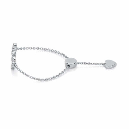 HeartBond Adjustable Silver Ring - White Gold - Image 2