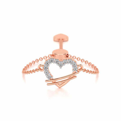 Heartfelt Adjustable Silver Ring - Rose Gold - Image 1