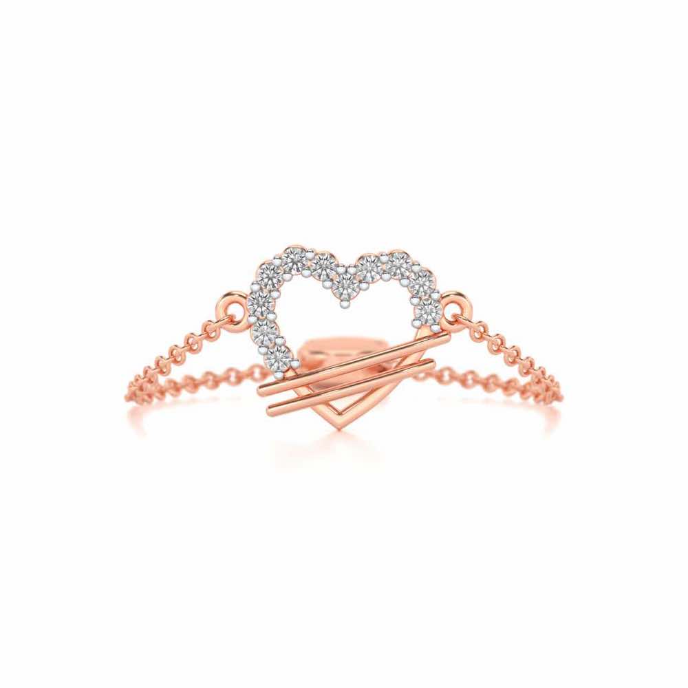 Heartfelt Adjustable Silver Ring - Rose Gold - Image 4