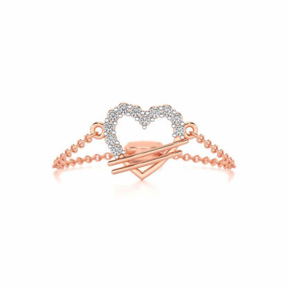 Heartfelt Adjustable Silver Ring - Rose Gold - Image 4