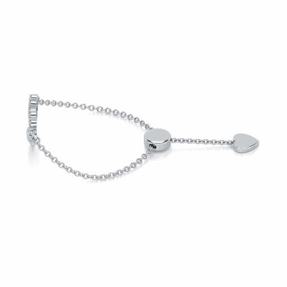 Heartfelt Adjustable Silver Ring - White Gold - Image 2