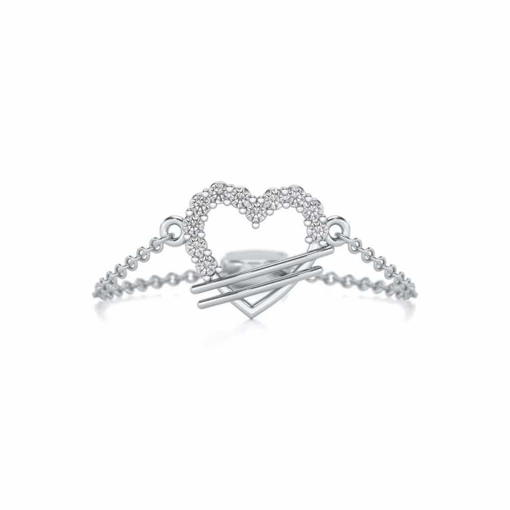 Heartfelt Adjustable Silver Ring - White Gold - Image 4