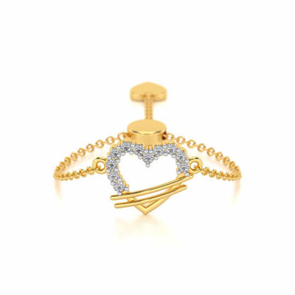 Heartfelt Adjustable Silver Ring - Yellow Gold - Image 1