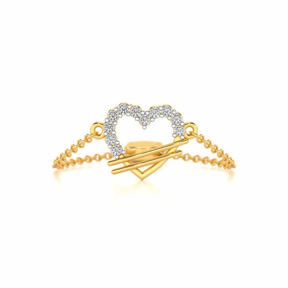 Heartfelt Adjustable Silver Ring - Yellow Gold - Image 4