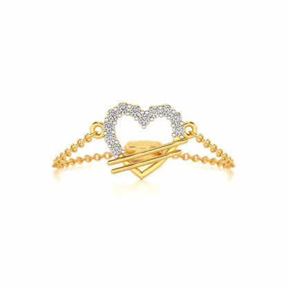 Heartfelt Adjustable Silver Ring - Yellow Gold - Image 4