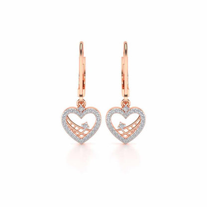 Heartfelt Silver Earrings - Rose Gold - Image 1