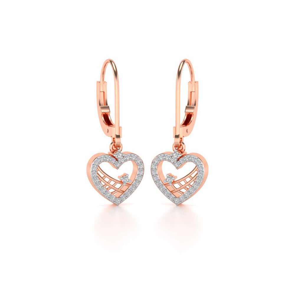 Heartfelt Silver Earrings - Rose Gold - Image 2