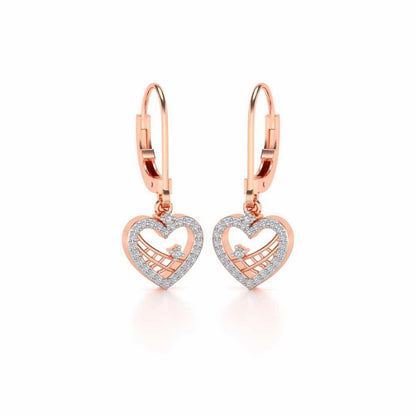 Heartfelt Silver Earrings - Rose Gold - Image 2