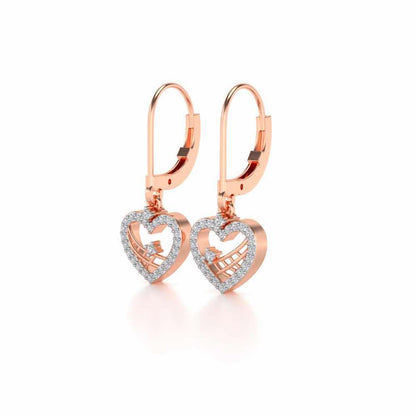 Heartfelt Silver Earrings - Rose Gold - Image 3