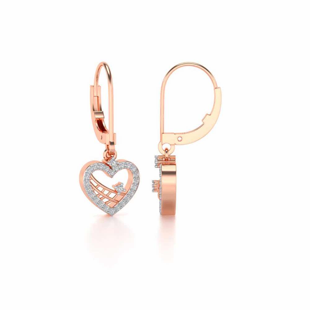 Heartfelt Silver Earrings - Rose Gold - Image 4