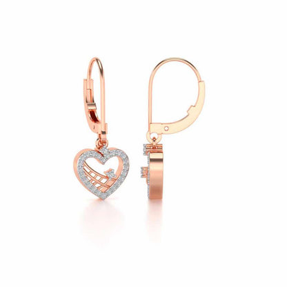 Heartfelt Silver Earrings - Rose Gold - Image 4