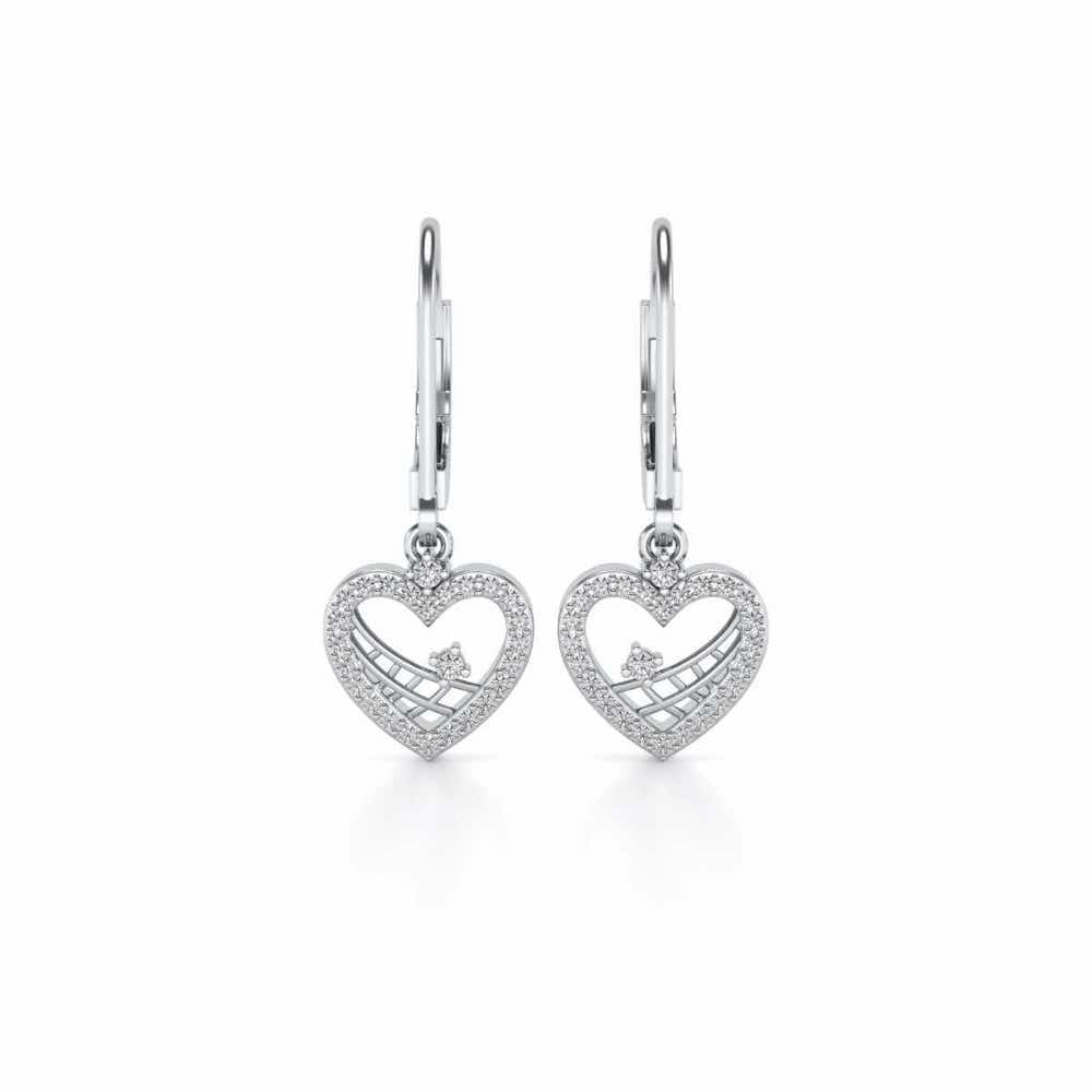Heartfelt Silver Earrings - White Gold - Image 1