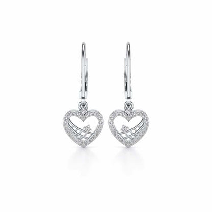 Heartfelt Silver Earrings - White Gold - Image 1