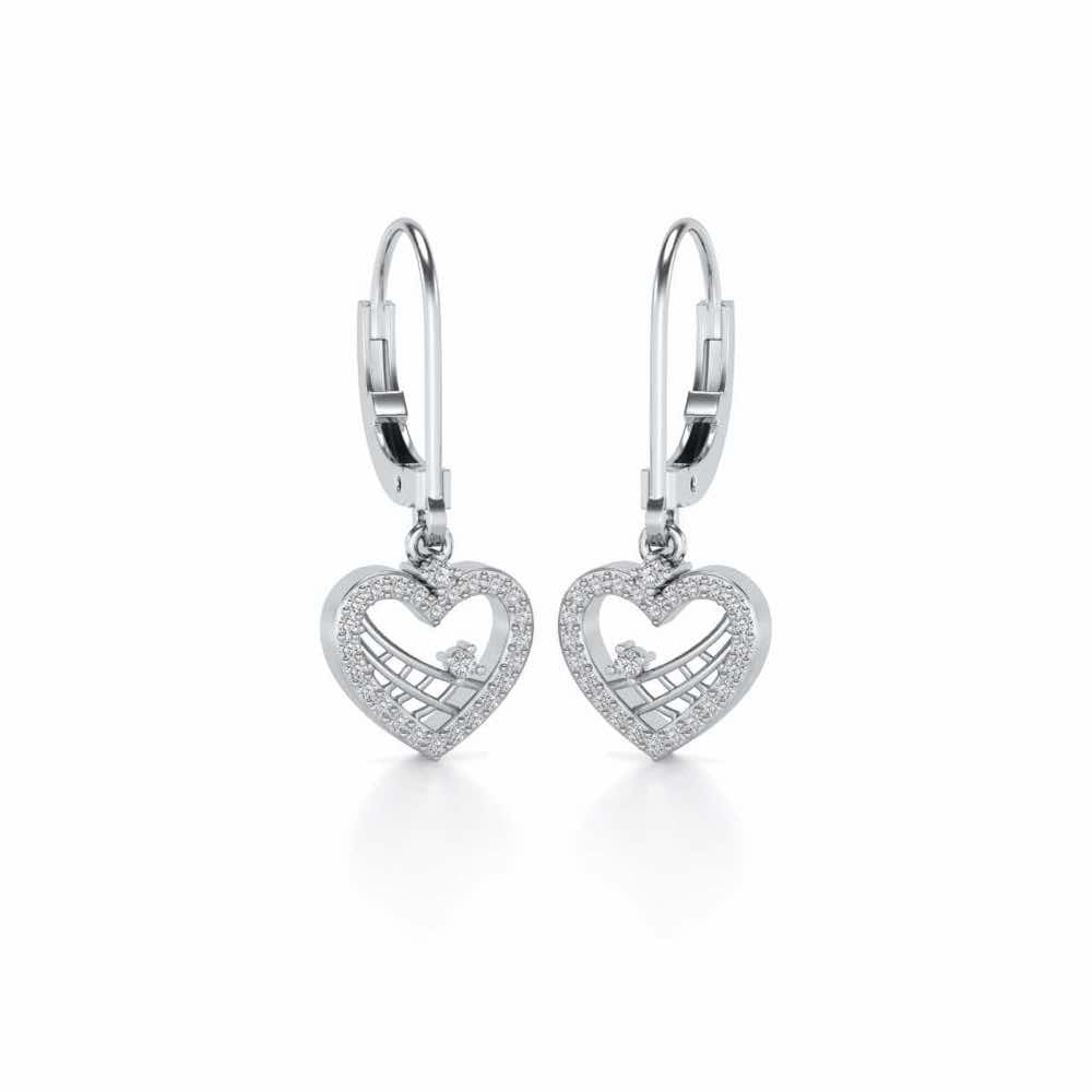 Heartfelt Silver Earrings - White Gold - Image 2