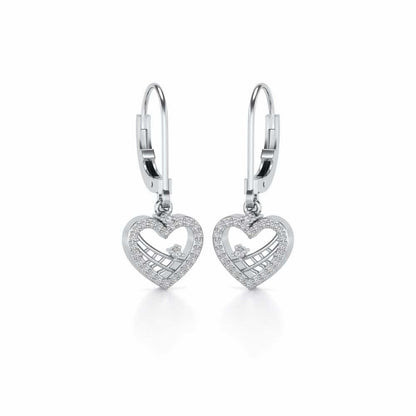 Heartfelt Silver Earrings - White Gold - Image 2