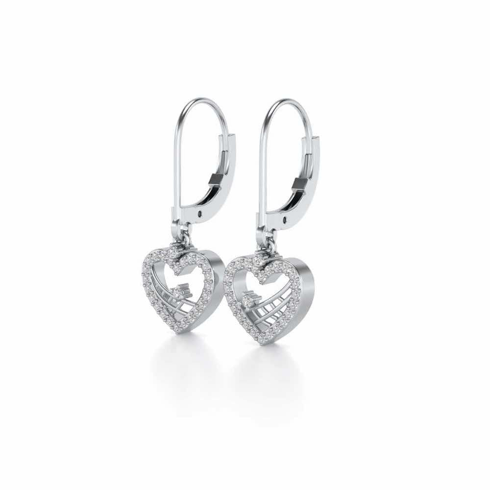 Heartfelt Silver Earrings - White Gold - Image 3