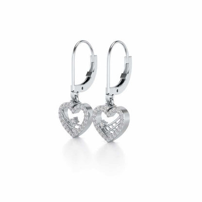 Heartfelt Silver Earrings - White Gold - Image 3