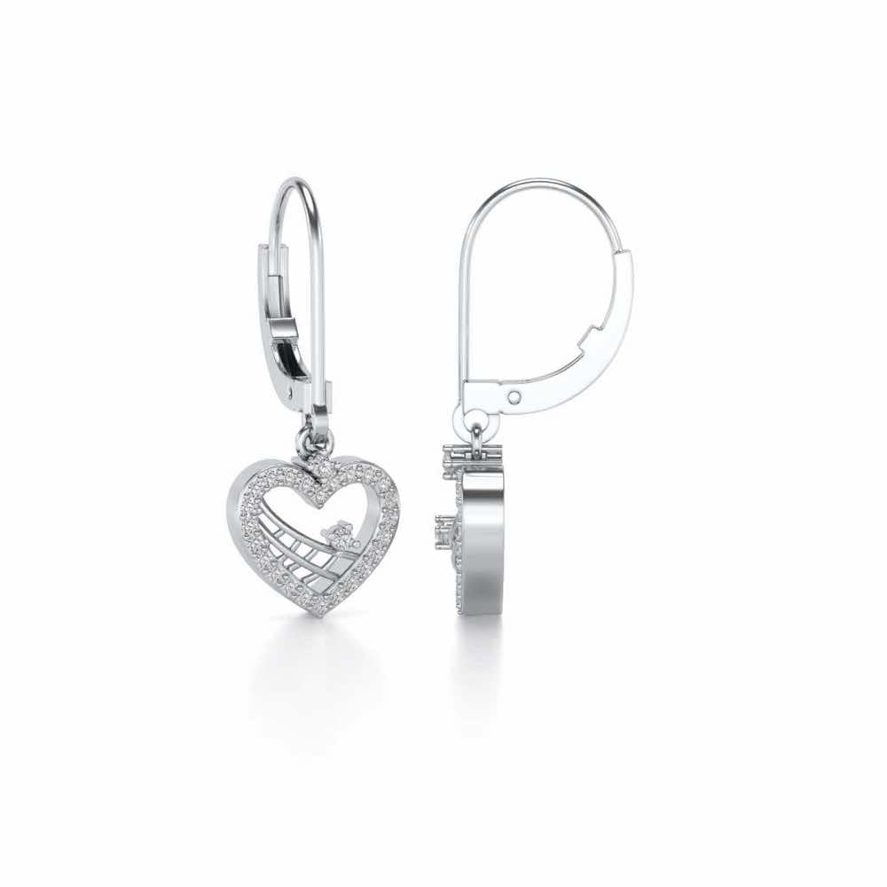 Heartfelt Silver Earrings - White Gold - Image 4