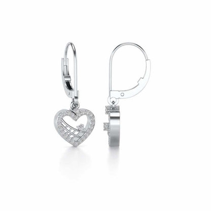 Heartfelt Silver Earrings - White Gold - Image 4