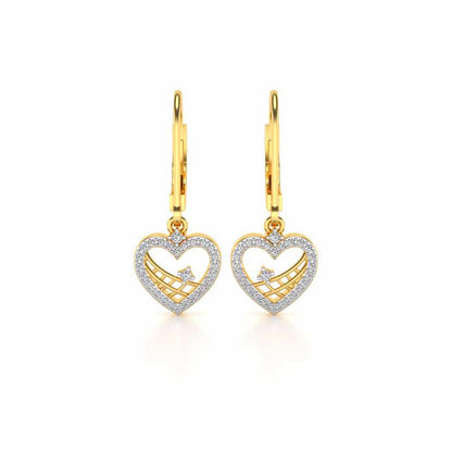 Heartfelt Silver Earrings - Yellow Gold - Image 1
