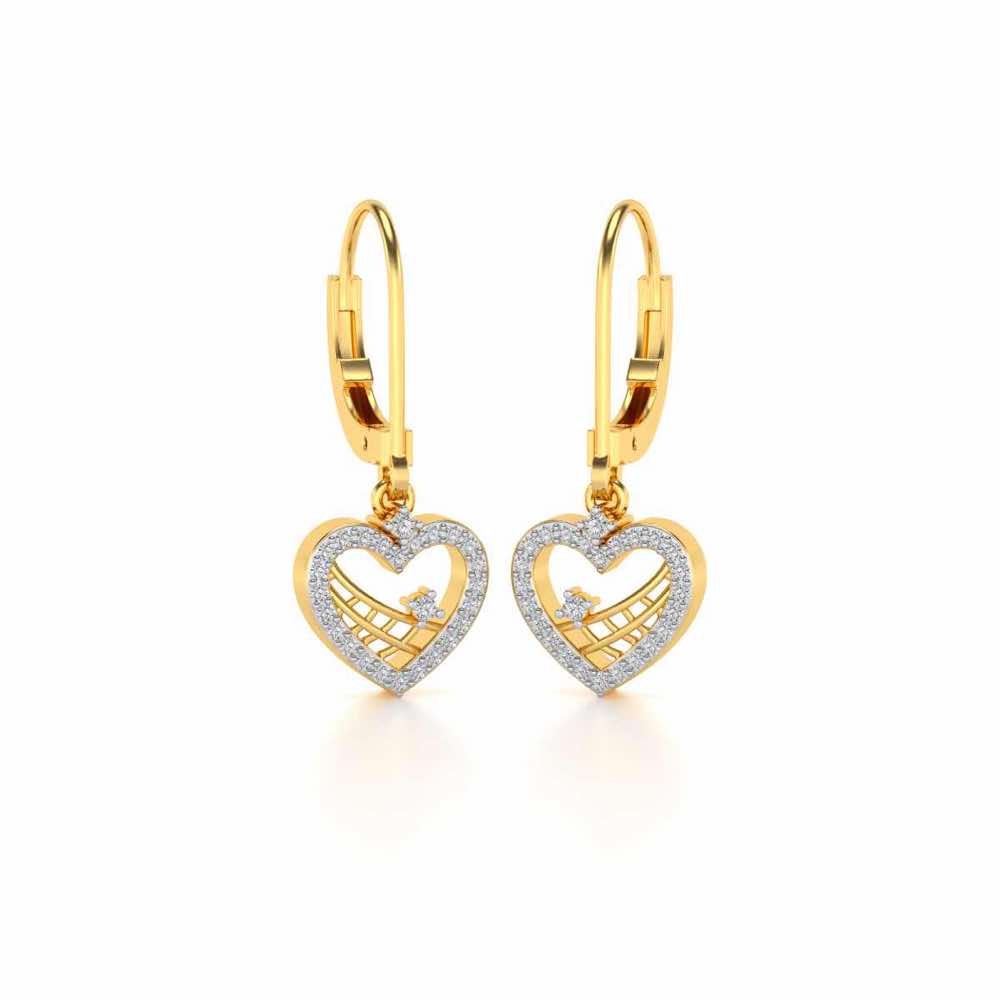 Heartfelt Silver Earrings - Yellow Gold - Image 2