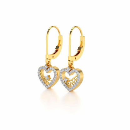 Heartfelt Silver Earrings - Yellow Gold - Image 3