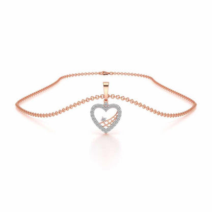 Heartfelt Silver Pendant Earrings Set - Rose Gold - Image 3
