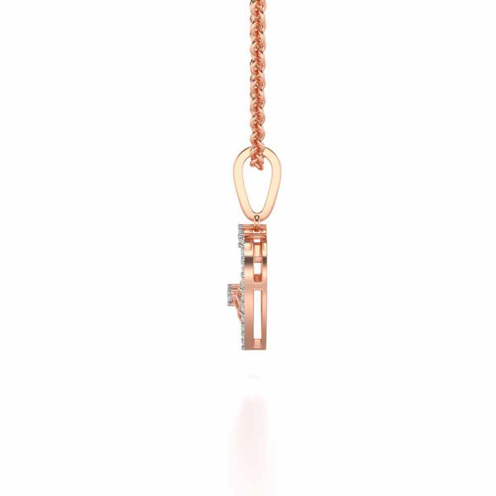 Heartfelt Silver Pendant Earrings Set - Rose Gold - Image 4