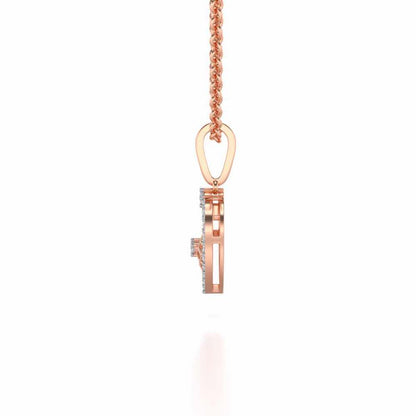 Heartfelt Silver Pendant Earrings Set - Rose Gold - Image 4