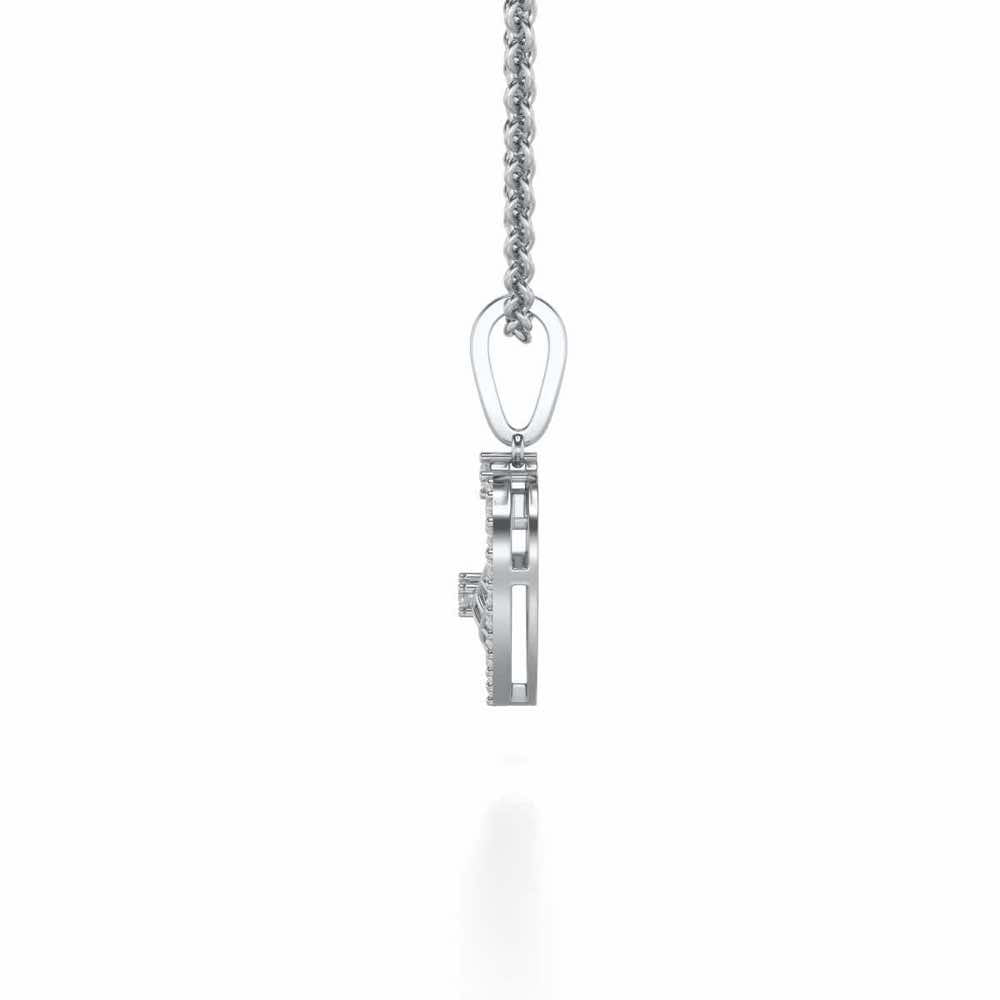 Heartfelt Silver Pendant Earrings Set - White Gold - Image 4