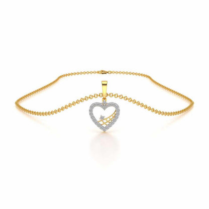 Heartfelt Silver Pendant Earrings Set - Yellow Gold - Image 3