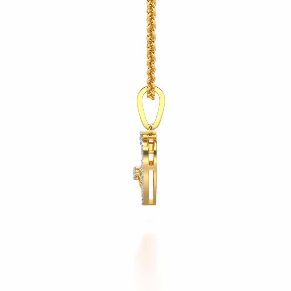 Heartfelt Silver Pendant Earrings Set - Yellow Gold - Image 4
