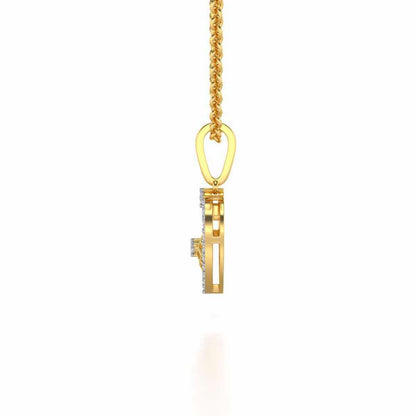 Heartfelt Silver Pendant Earrings Set - Yellow Gold - Image 4