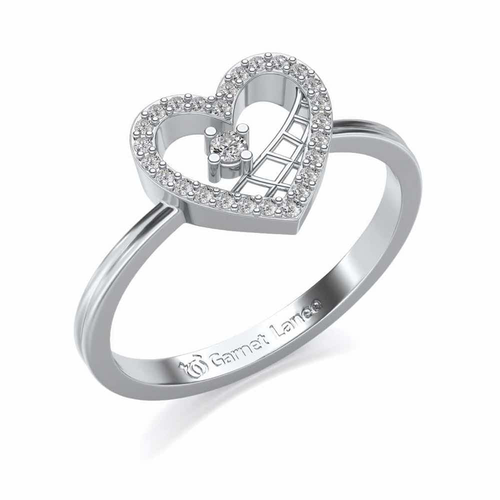 Heartfelt Silver Ring - White Gold - Image 1
