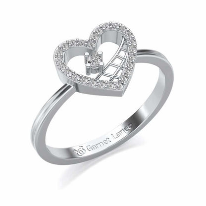 Heartfelt Silver Ring - White Gold - Image 1