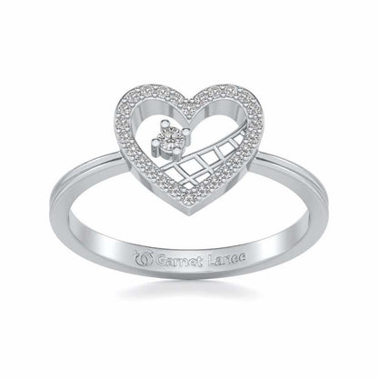 Heartfelt Silver Ring - White Gold - Image 2