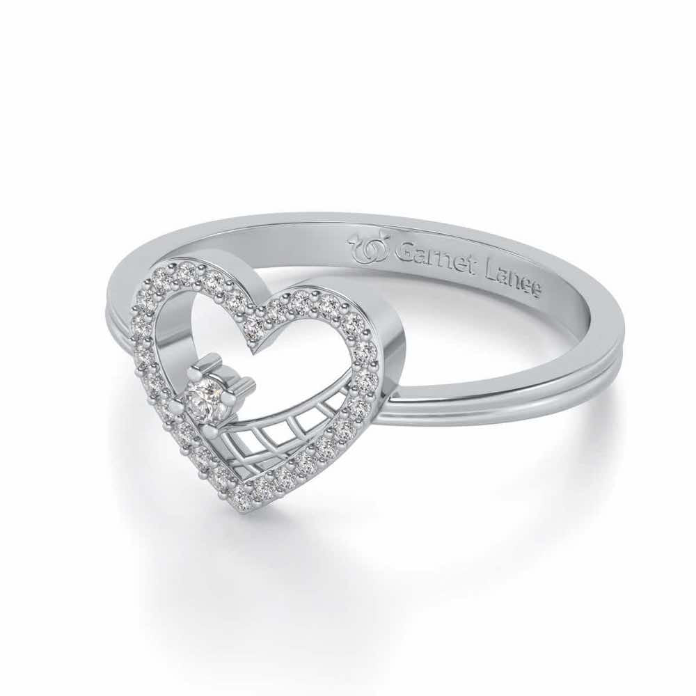 Heartfelt Silver Ring - White Gold - Image 3