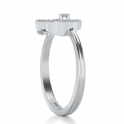 Heartfelt Silver Ring - White Gold - Image 4