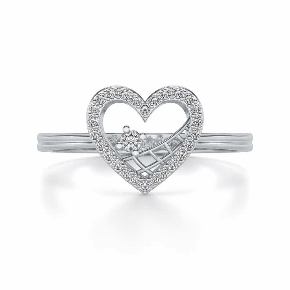 Heartfelt Silver Ring - White Gold - Image 5