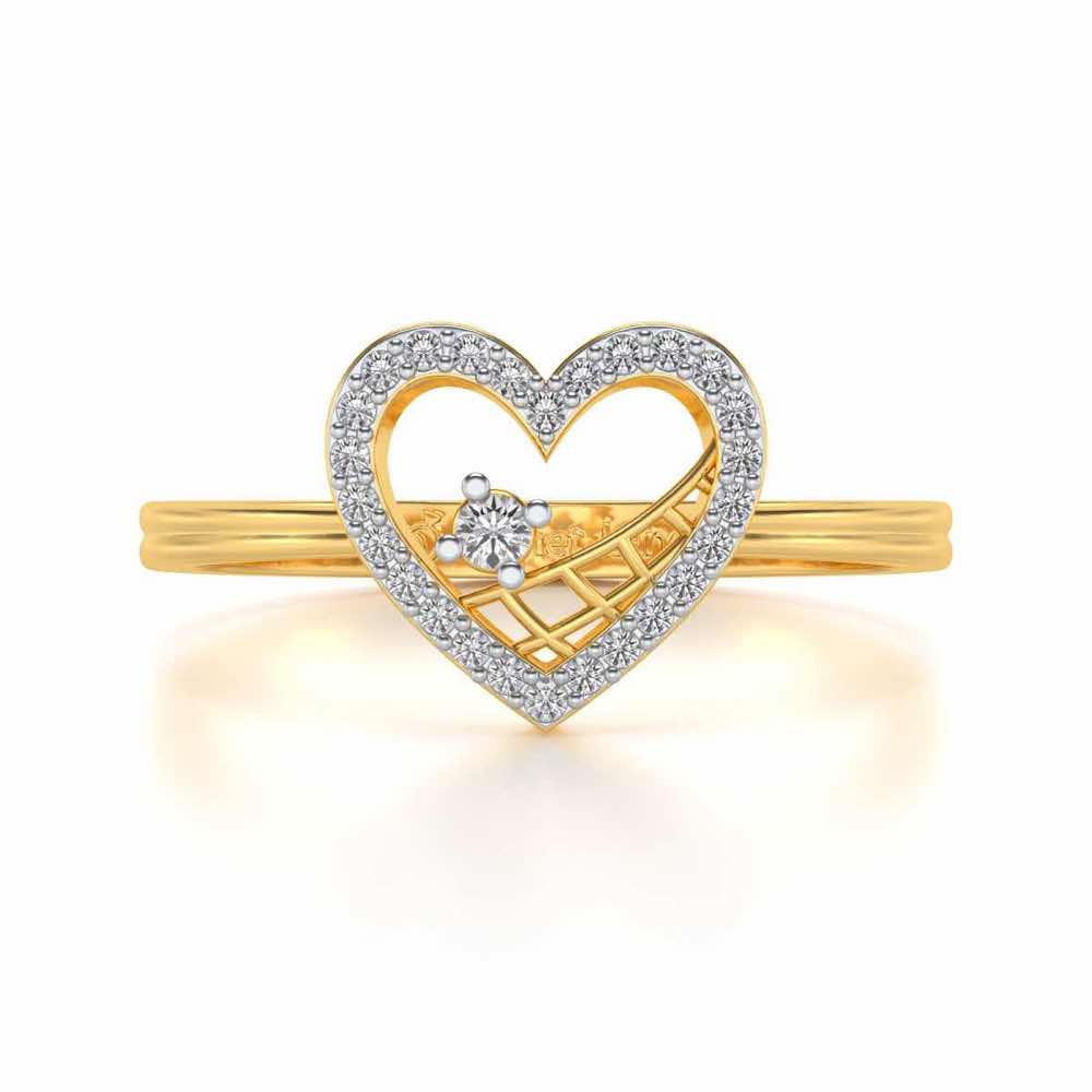 Heartfelt Silver Ring - Yellow Gold - Image 5