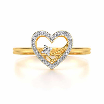 Heartfelt Silver Ring - Yellow Gold - Image 5