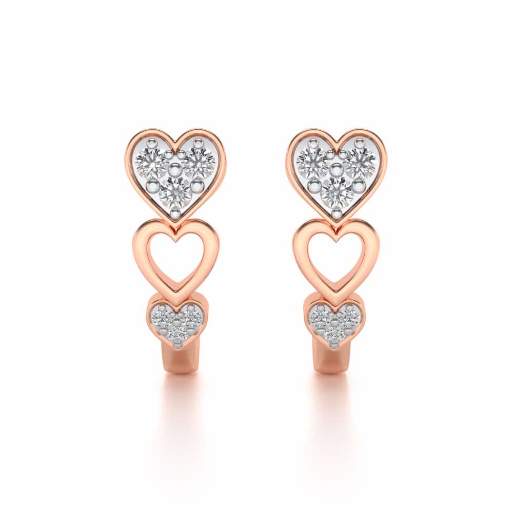 Heartily Silver Bali Earrings - Rose Gold - Image 1