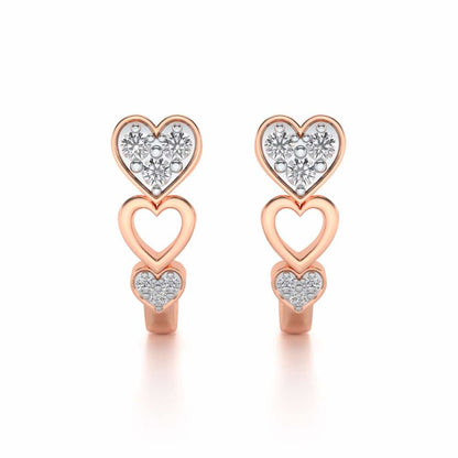 Heartily Silver Bali Earrings - Rose Gold - Image 1
